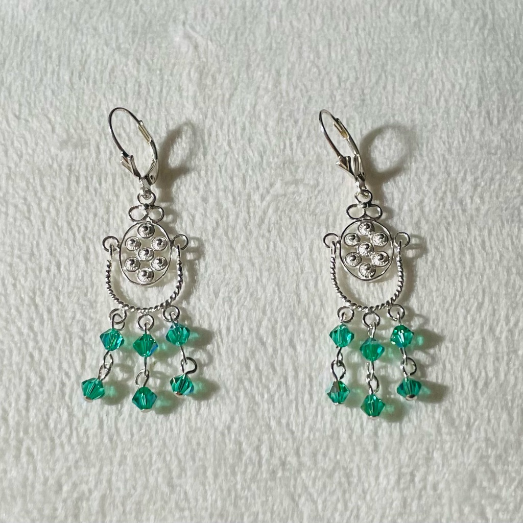 Brand New 925 Sterling Silver Swarovski Crystal Chandelier Earrings
